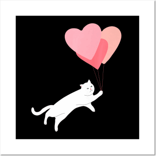 Funny Valentines Day Cats Kitten Valentine Cat Dad Cat Mom Premium Posters and Art